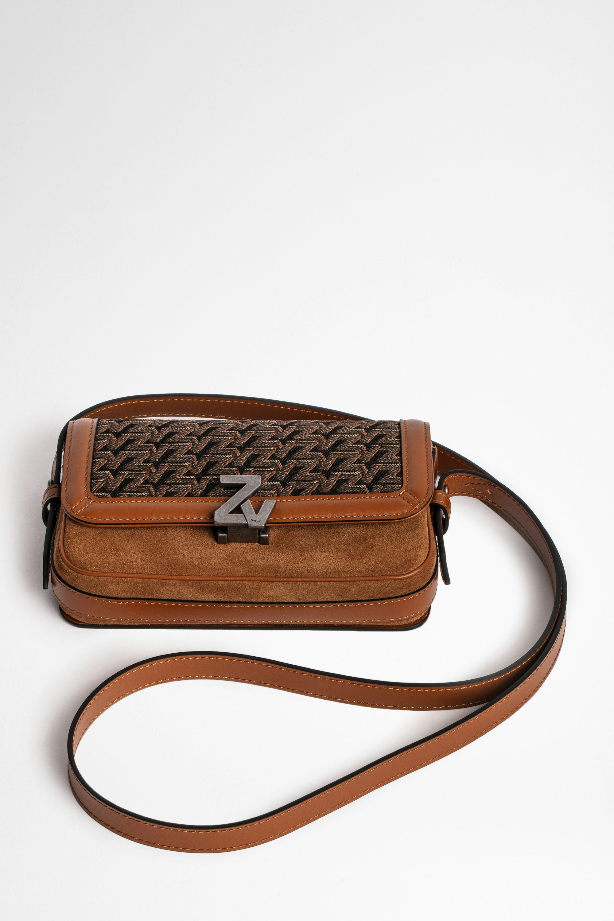 Sac ZV Initiale Le Mini - Sac ZV initiale monogramme ZV et cuir suédé cognac